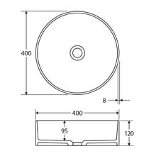 Minka 400mm Round Solid Surface Above Counter Basin